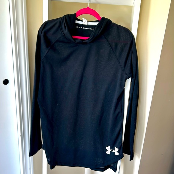 Girls Under Armour Threadbourne Long sleeve Heatgear hooded tee - Picture 1 of 2